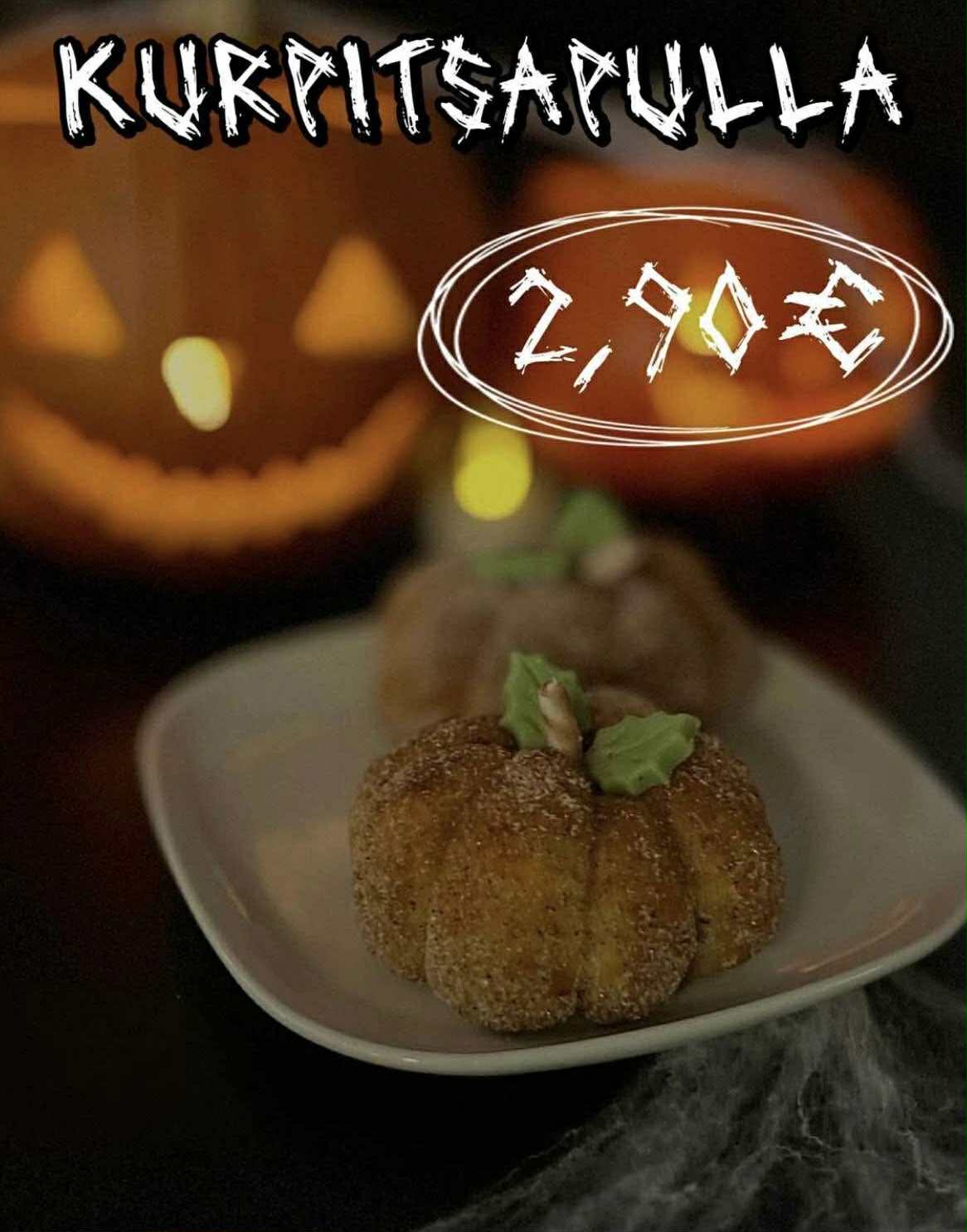 Kurpitsapulla Halloween 2025