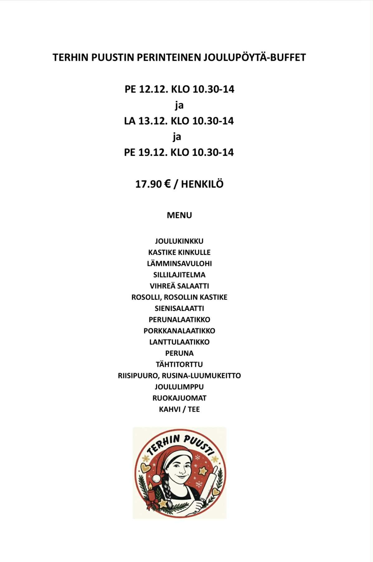 Terhin Puustin perinteinen joulupöytä buffet