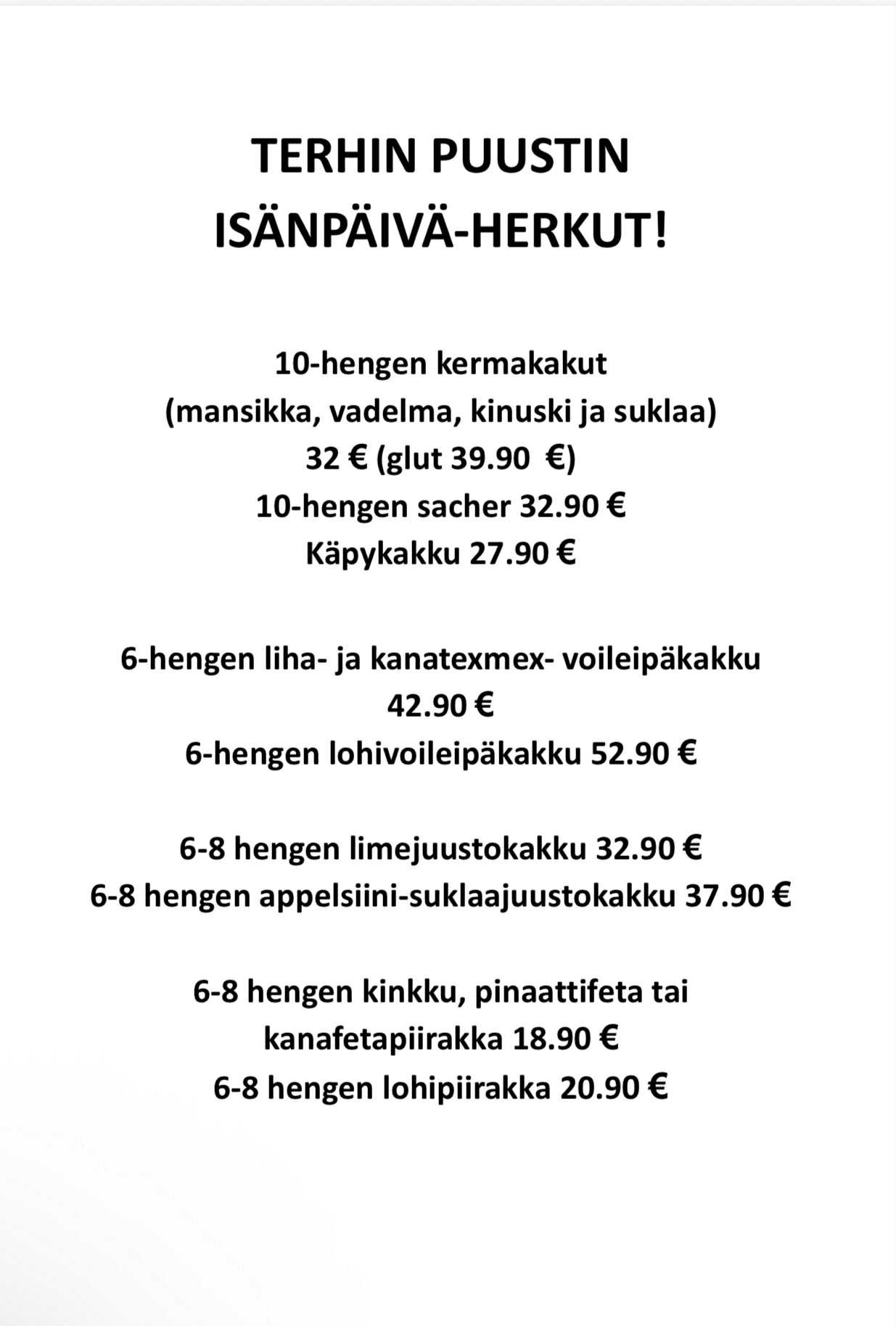 Isänpäivä herkut 2025