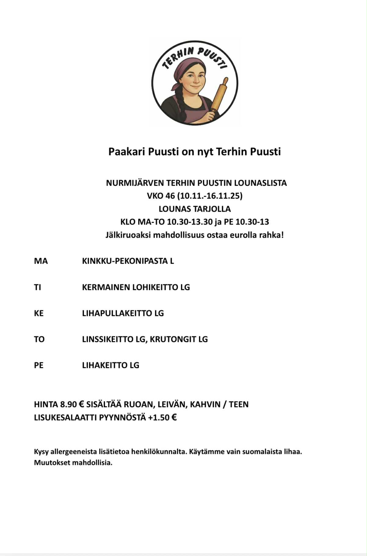 Lounaslista vko 46 2025 Nurmijarvi