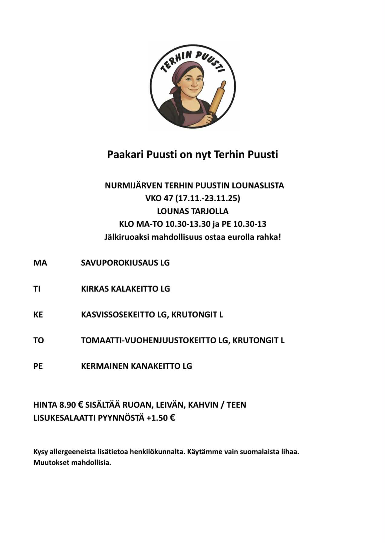 Lounaslista vko 47 2025 Nurmijarvi