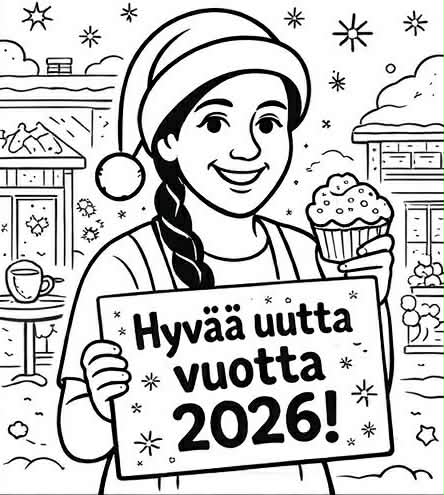 Värityskuvia lapsille hyvää uutta vuotta 20226