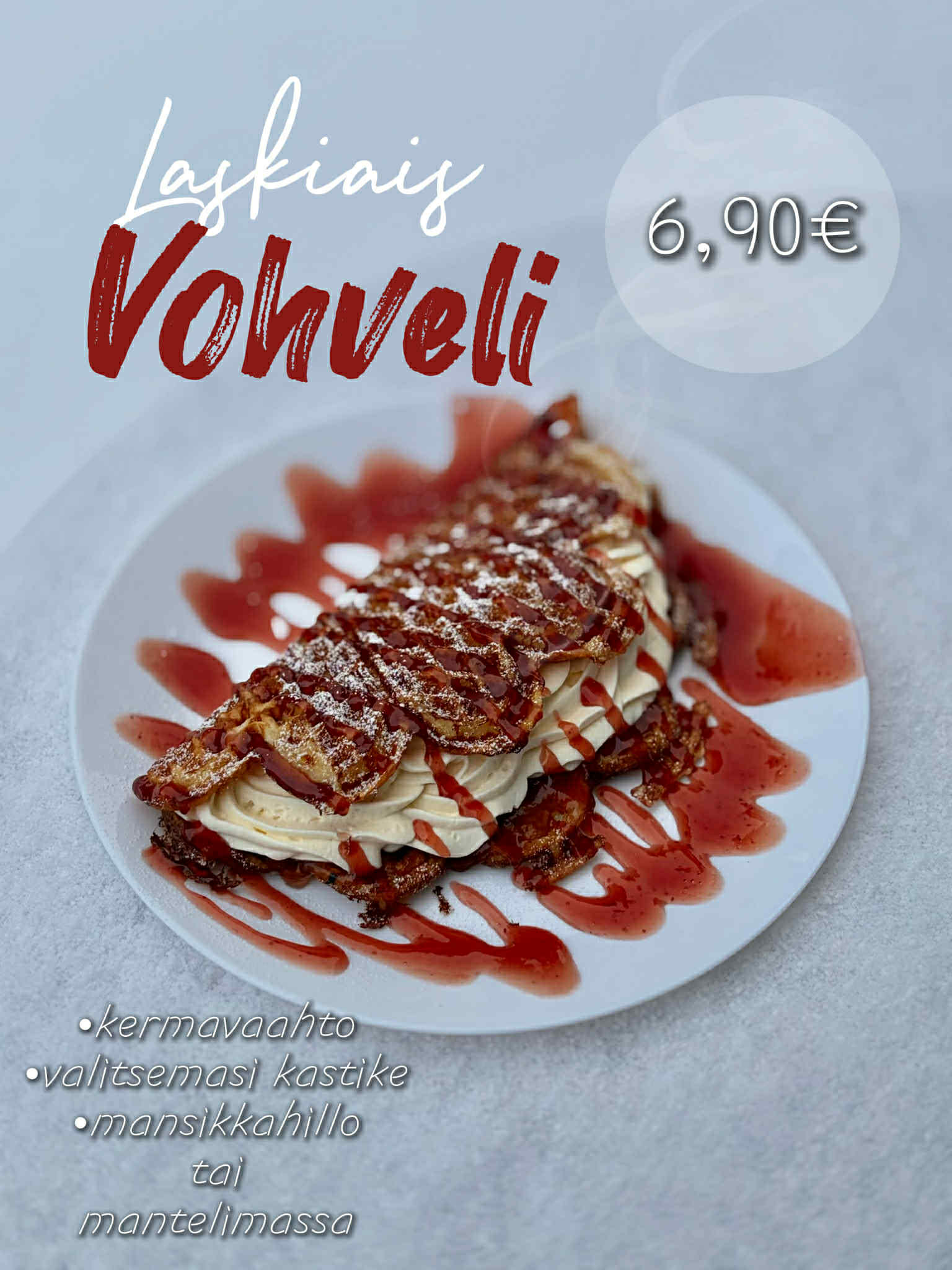 Laskiaisvohveli 6.90 €