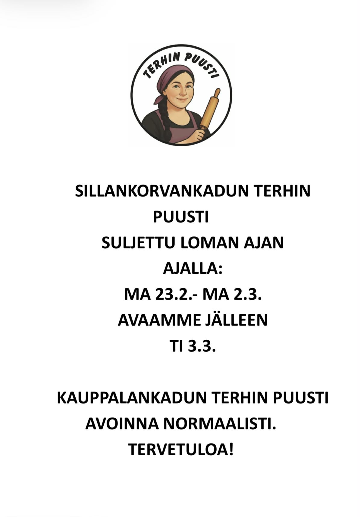 Sillankorvankadun Terhin Puusti suljettu vko 9 2026