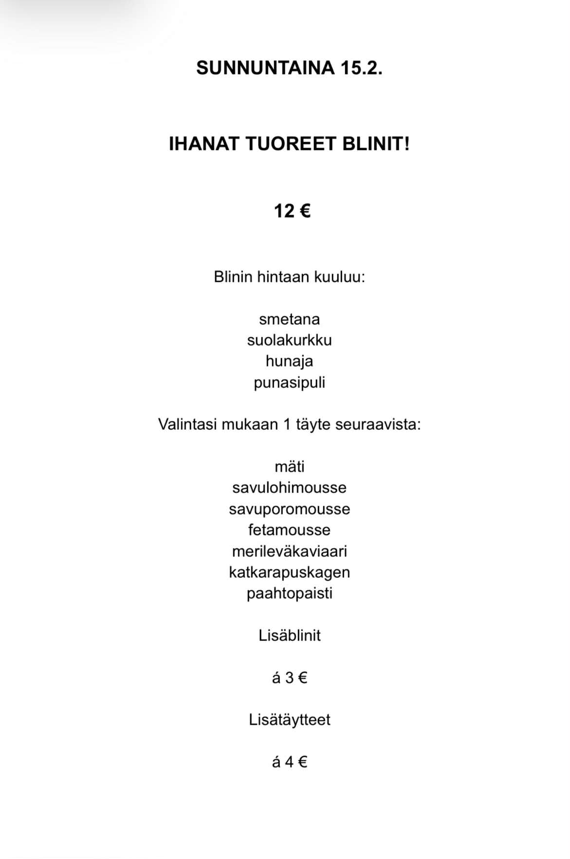 Ihanat tuoreet bilinit 15.2.2026