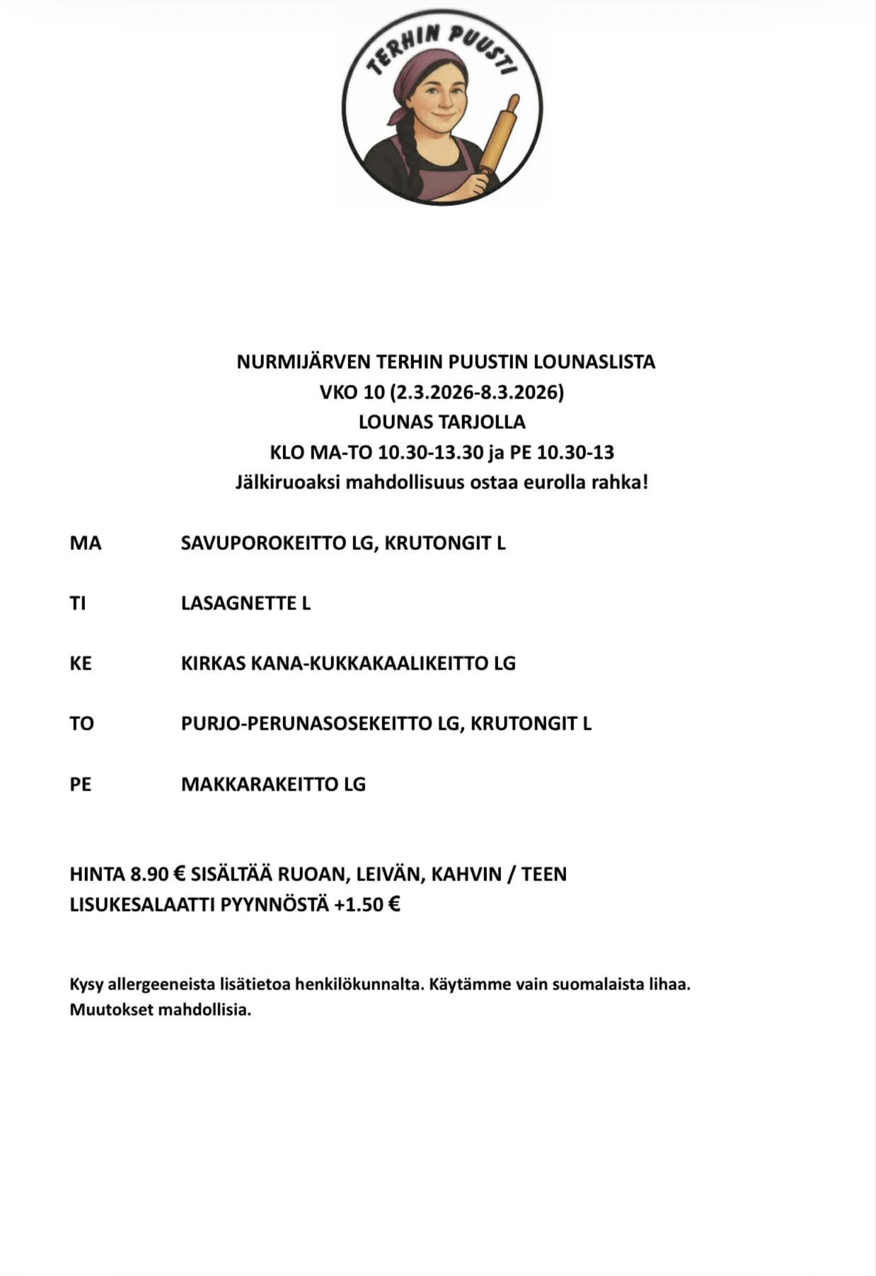 Lounaslista vko 10 2026 Nurmijärvi