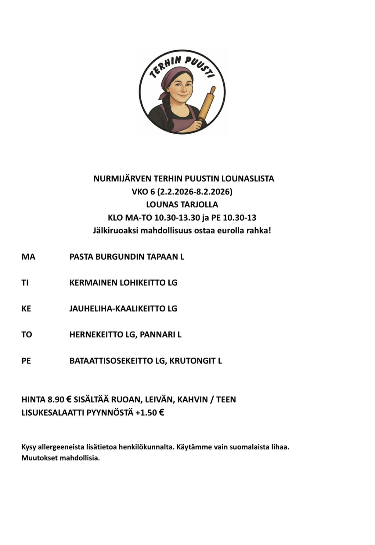 Lounaslista vko 6 2026 Nurmijarvi
