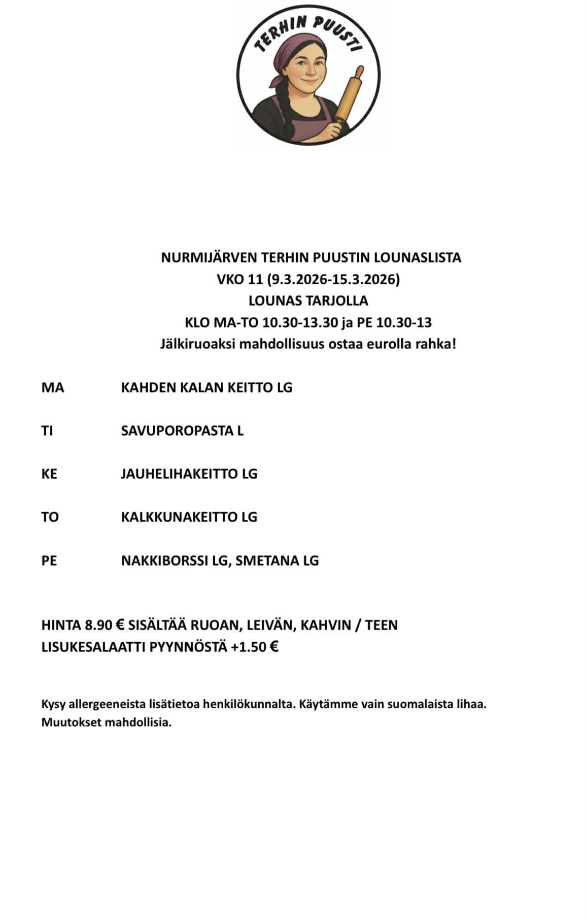 Lounaslista vko11 2026 Nurmijärvi