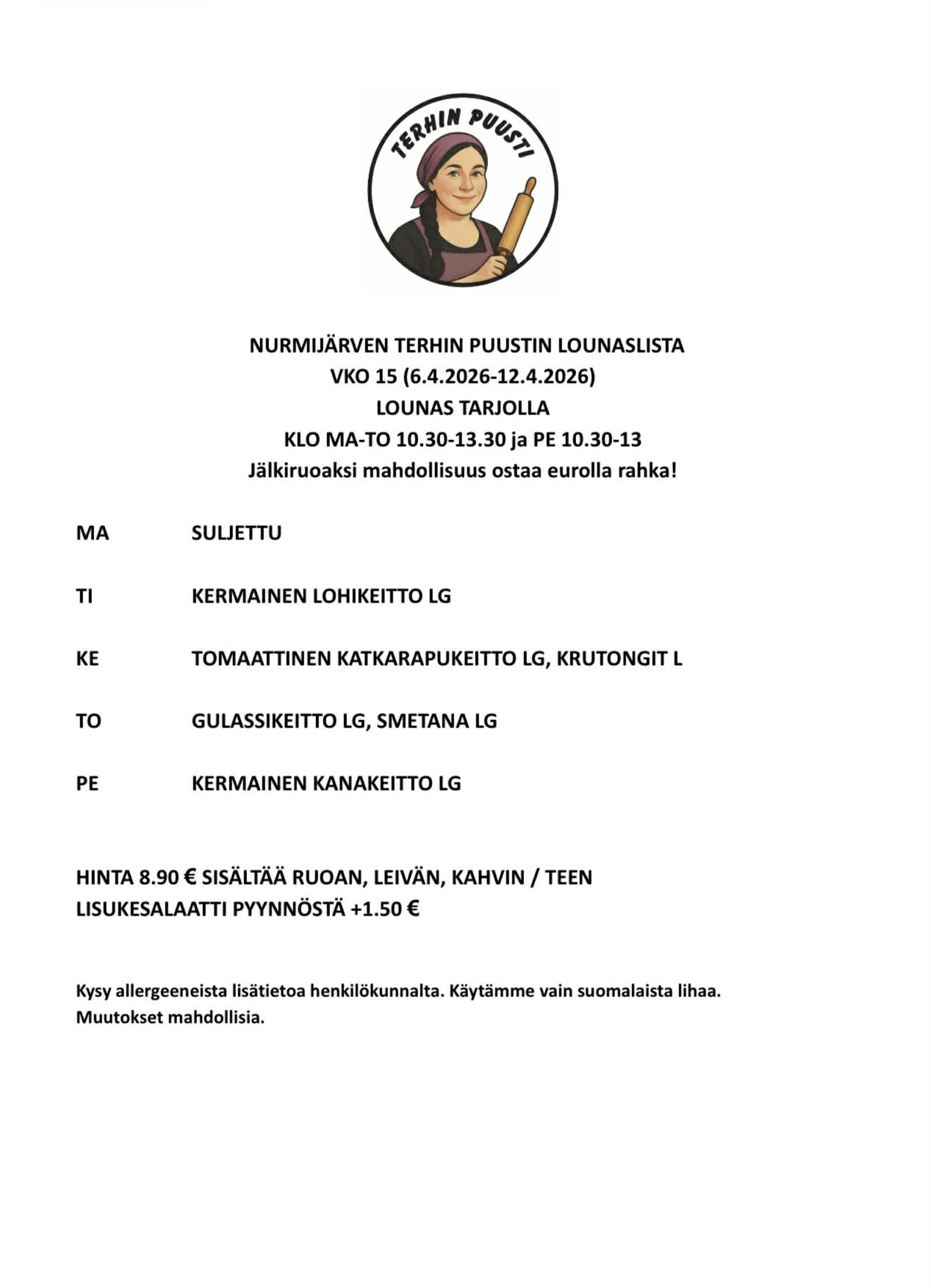 Lounaslista vko 15 2026 Nurmijärvi