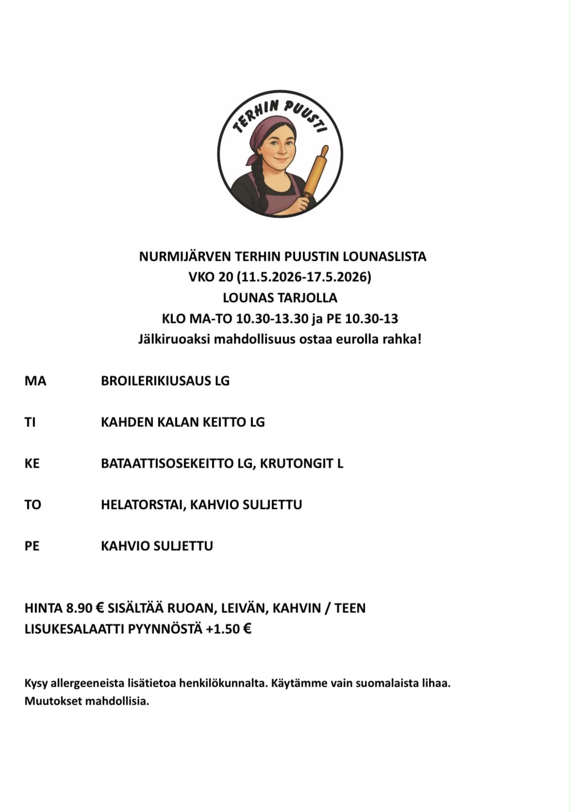 Lounaslista vko 20 2026 Nurmijärvi