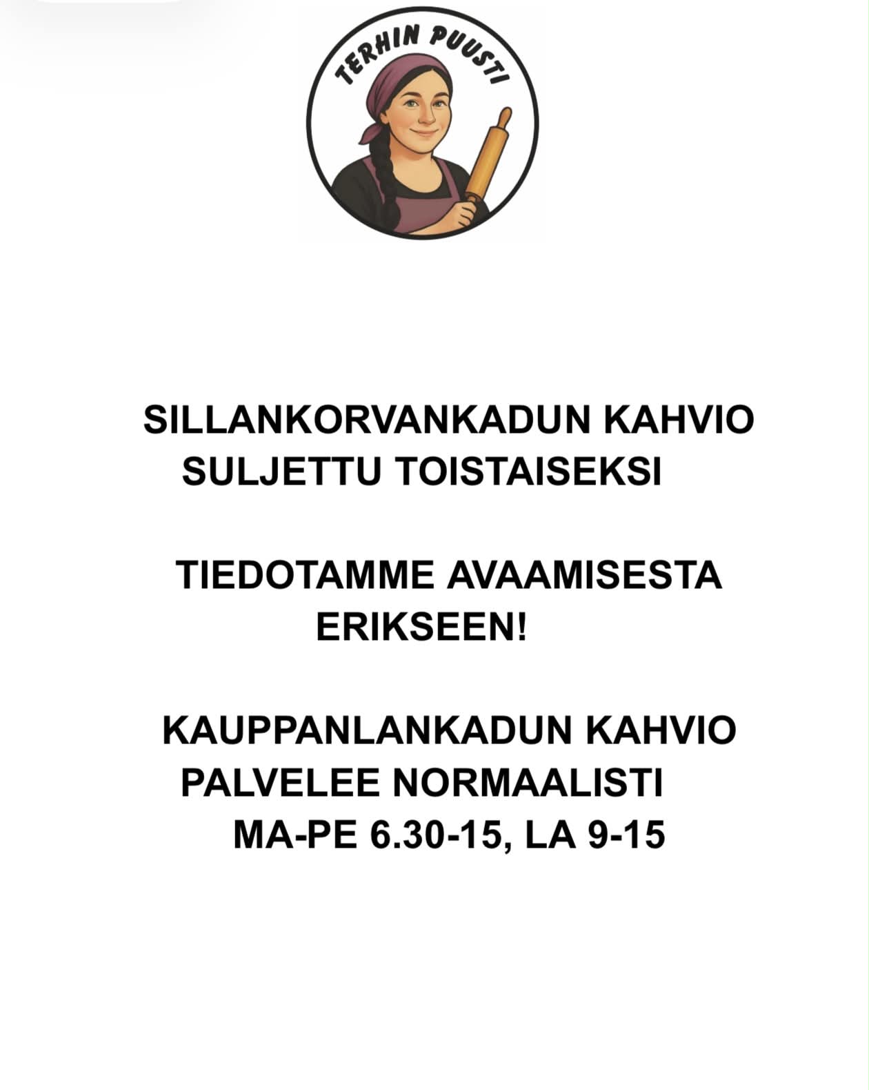 Sillankorvankadun kahvio suljettu toistaiseksi