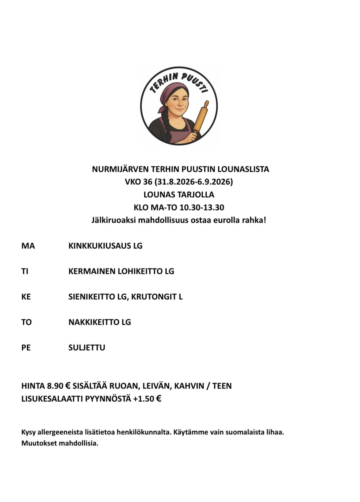 Lounaslista vko 36 2026 Nurmijärvi