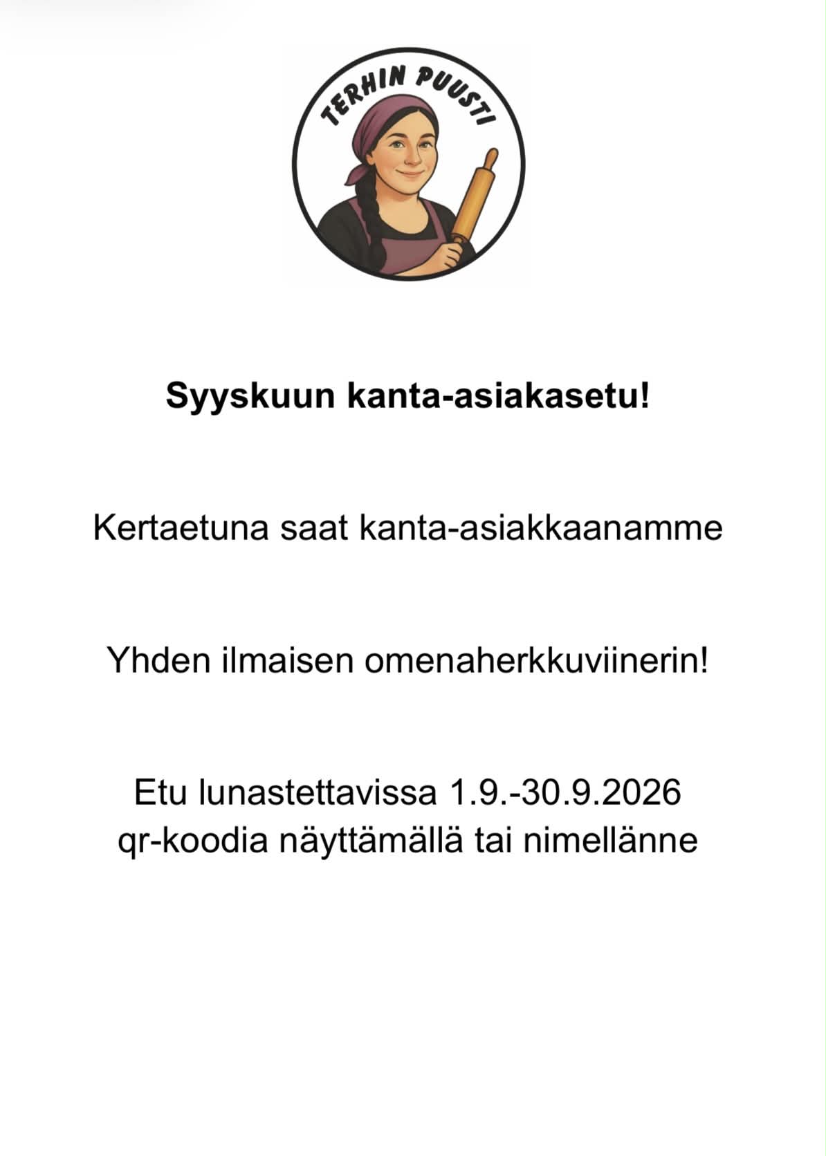 Syyskuun 2026 kanta-asiakasetu