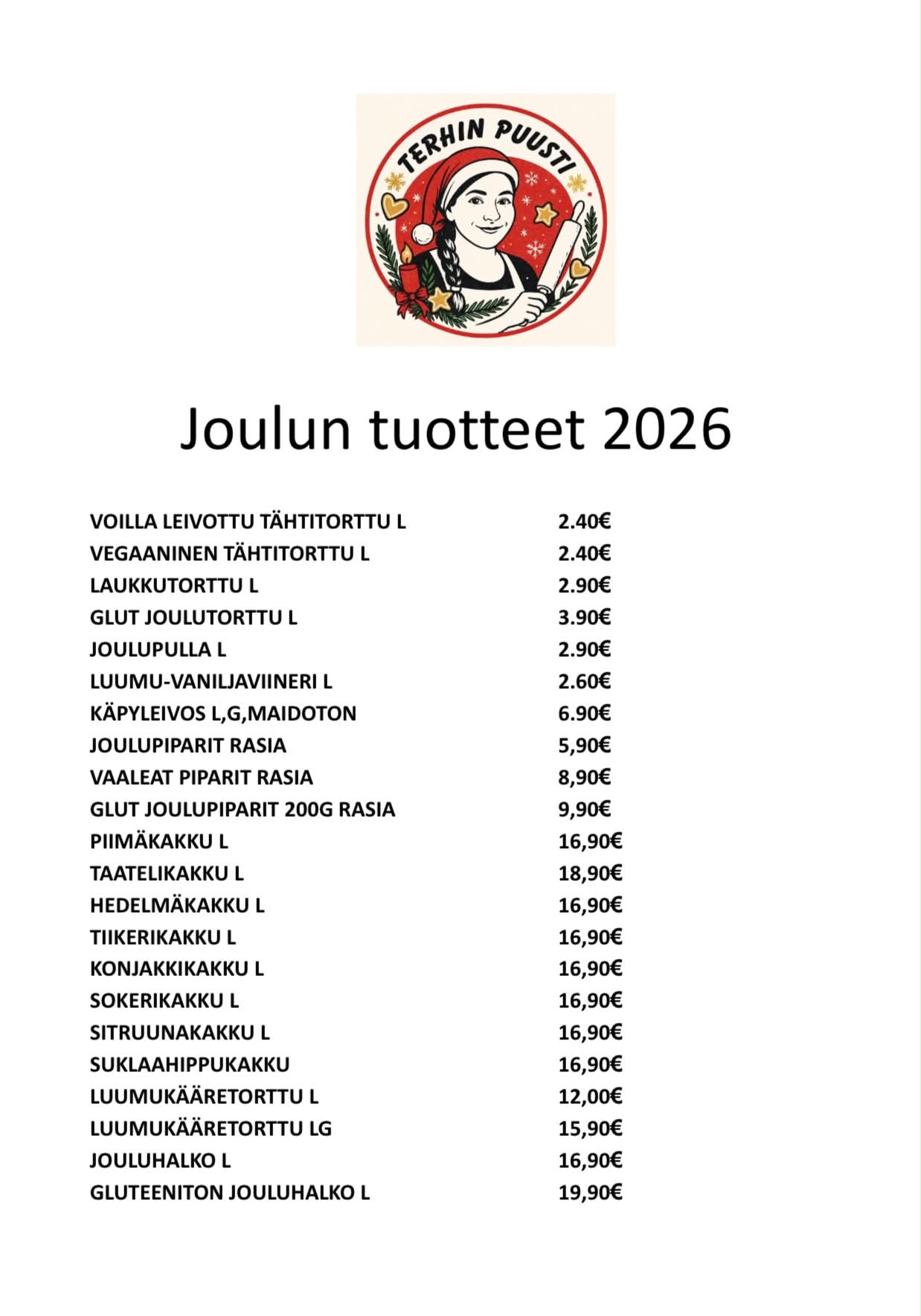 Joulun tuotteet 2026