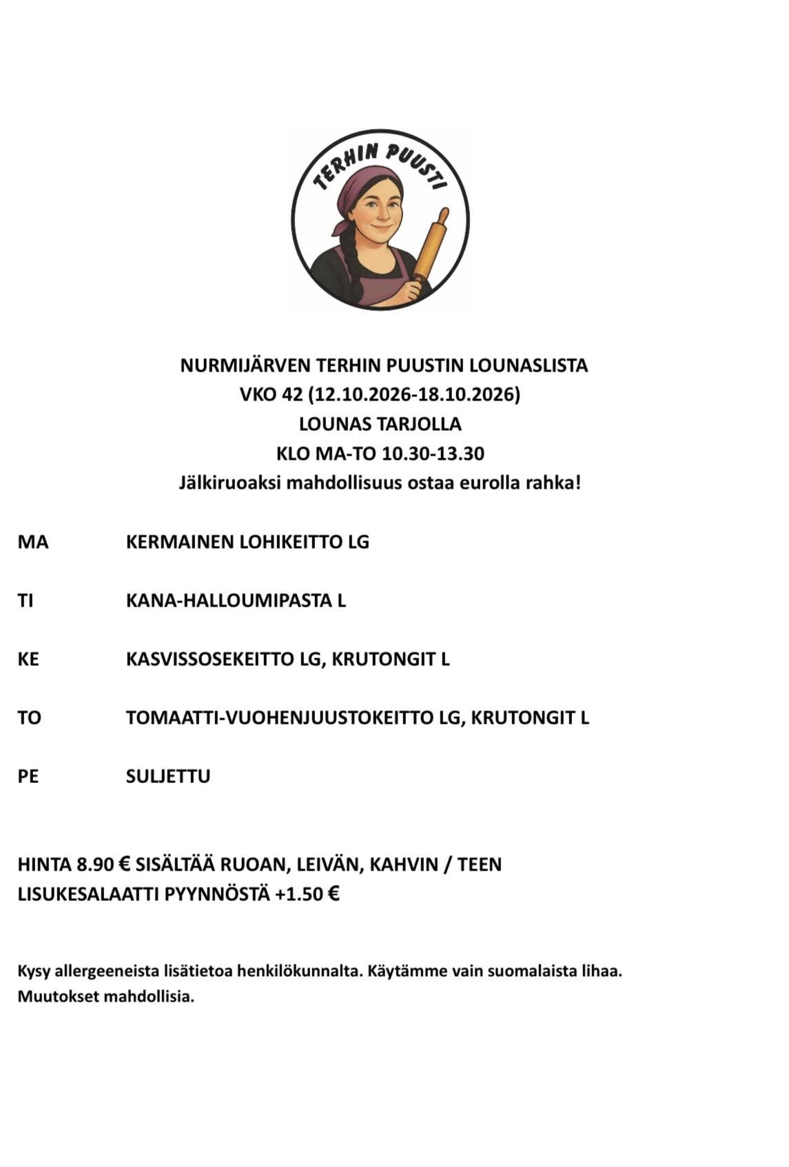 Lounaslista vko 42 2026 Nurmijärvi